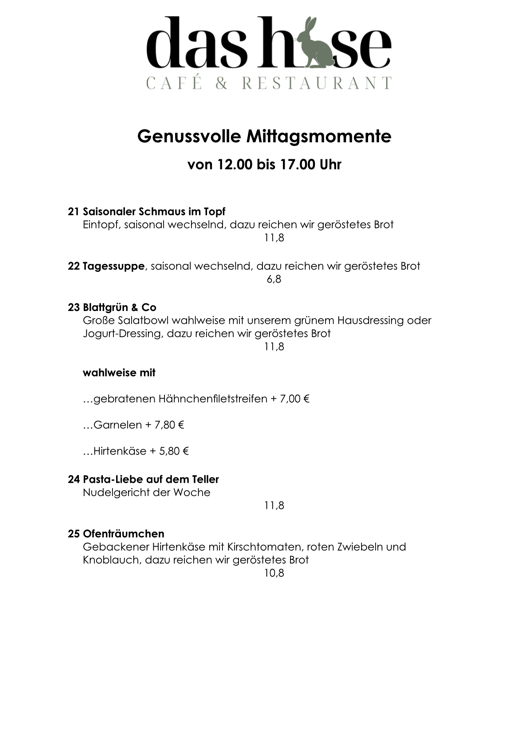 Genussvolle Mittagsmomente