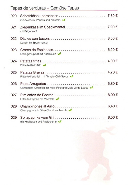 Tapas de verduras Gemüse Tapas